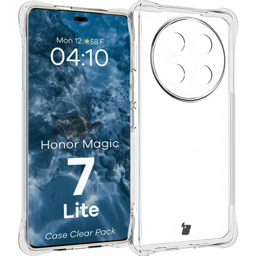 Etui + 2x folia na ekran Bizon Case Clear Pack do Honor Magic7 Lite
