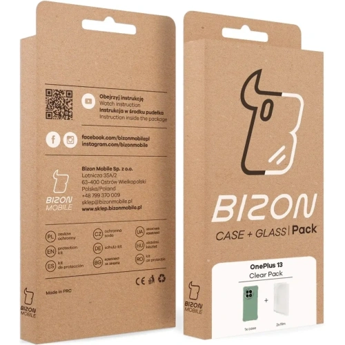 Etui + 2x folia na ekran Bizon Case Clear Pack do OnePlus 13