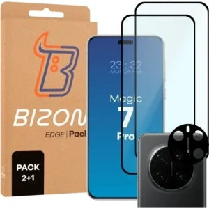 Hurtownia GSM - Bizon Edge 3D Pack 2x tvrzené sklo + 1x ochrana objektivu Honor Magic7 Pro - BIZ9587 - {ean13} - Hurt