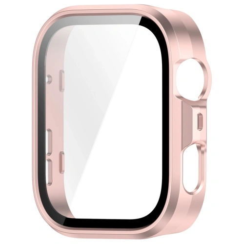 Etui ze szkłem do zegarka Bizon Case+Glass Watch do Huawei Watch Fit 4 Pro satynowo różowe