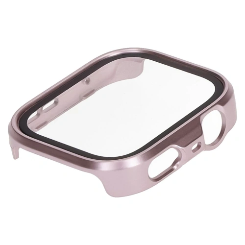 Etui ze szkłem do zegarka Bizon Case+Glass Watch do Huawei Watch Fit 4 Pro satynowo różowe