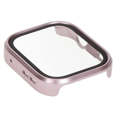 Etui ze szkłem do zegarka Bizon Case+Glass Watch do Huawei Watch Fit 4 Pro satynowo różowe