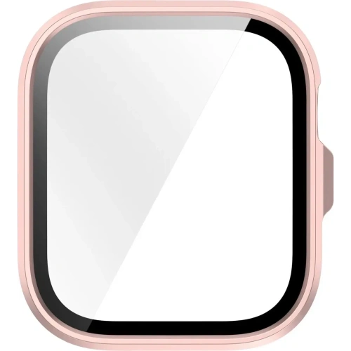 Etui ze szkłem do zegarka Bizon Case+Glass Watch do Huawei Watch Fit 4 Pro satynowo różowe