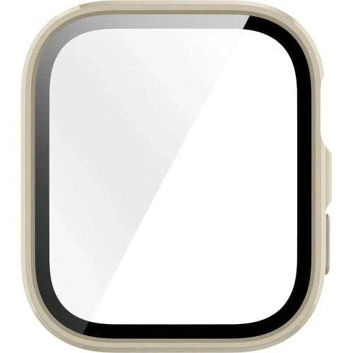 Etui ze szkłem do zegarka Bizon Case+Glass Watch do Huawei Watch Fit 4 beżowe