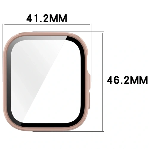 Etui ze szkłem do zegarka Bizon Case+Glass Watch do Huawei Watch Fit 4 różowe