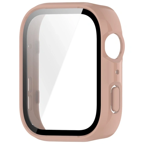 Etui ze szkłem do zegarka Bizon Case+Glass Watch do Huawei Watch Fit 4 różowe