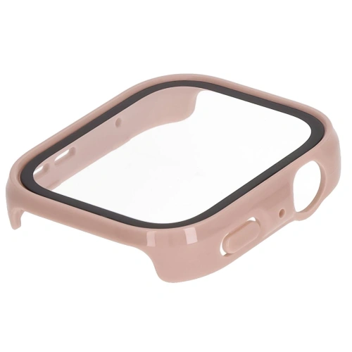 Etui ze szkłem do zegarka Bizon Case+Glass Watch do Huawei Watch Fit 4 różowe