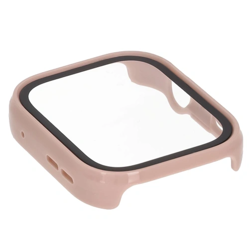 Etui ze szkłem do zegarka Bizon Case+Glass Watch do Huawei Watch Fit 4 różowe