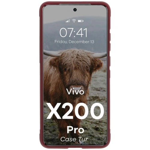 Pancerne etui Bizon Case Tur do Vivo X200 Pro burgundowe
