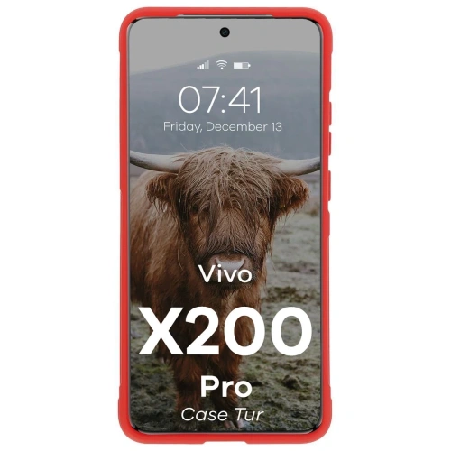Pancerne etui Bizon Case Tur do Vivo X200 Pro czerwone