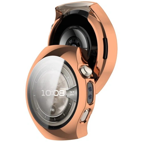 Etui z osłoną ekranu Bizon Case Watch Felipe do Huawei Watch 5 46mm różowozłote