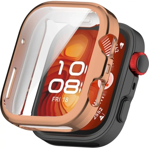 Etui z osłoną ekranu Bizon Case Watch Felipe do Huawei Watch Fit 4 Pro różowozłote