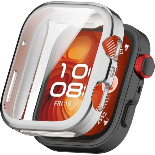 Etui z osłoną ekranu Bizon Case Watch Felipe do Huawei Watch Fit 4 Pro srebrne