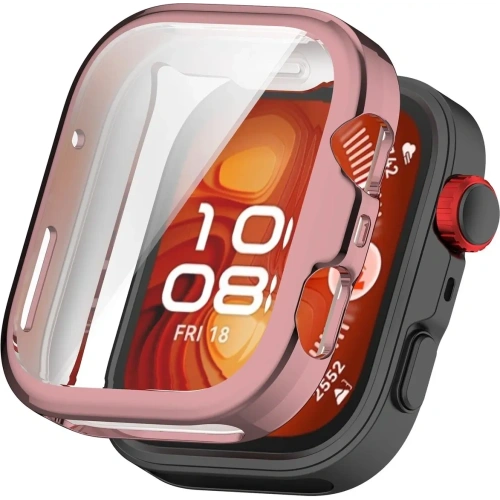 Etui z osłoną ekranu Bizon Case Watch Felipe do Huawei Watch Fit 4 Pro różowe