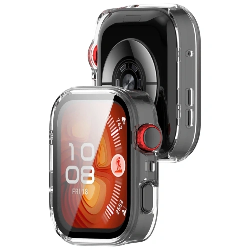 Etui ze szkłem do zegarka Bizon Case+Glass Watch do Huawei Watch Fit 4 Pro przeźroczyste