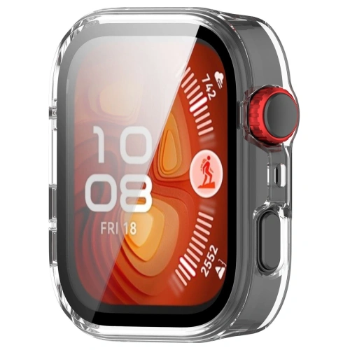 Etui ze szkłem do zegarka Bizon Case+Glass Watch do Huawei Watch Fit 4 Pro przeźroczyste