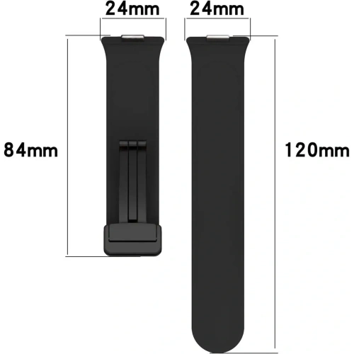 Silikonowy pasek Bizon Strap Watch Silicone L do Huawei Watch Fit 4 Pro / Fit 4 / Fit 3 czarny