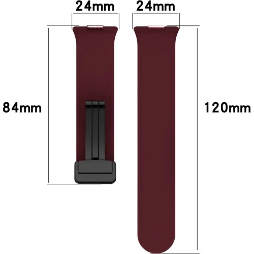 Silikonowy pasek Bizon Strap Watch Silicone L do Huawei Watch Fit 4 Pro / Fit 4 / Fit 3 burgundowy