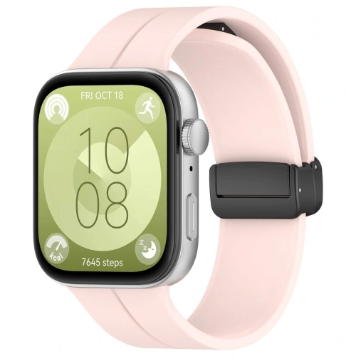 Silikonowy pasek Bizon Strap Watch Silicone L do Huawei Watch Fit 4 Pro / Fit 4 / Fit 3 różowy