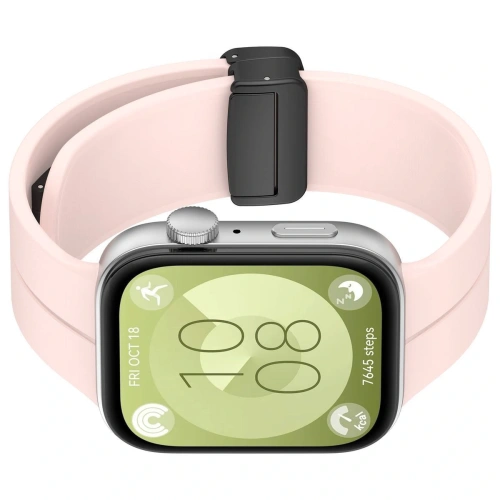 Silikonowy pasek Bizon Strap Watch Silicone L do Huawei Watch Fit 4 Pro / Fit 4 / Fit 3 różowy