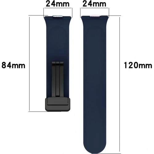 Silikonowy pasek Bizon Strap Watch Silicone L do Huawei Watch Fit 4 Pro / Fit 4 / Fit 3 granatowy