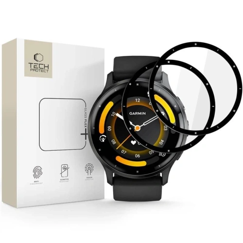 Szkło hybrydowe Tech-Protect Glass Flex+ Garmin Venu 3 Black [2 PACK]