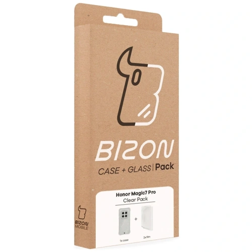 Etui + 2x folia Bizon Case Clear Pack do Honor Magic7 Pro