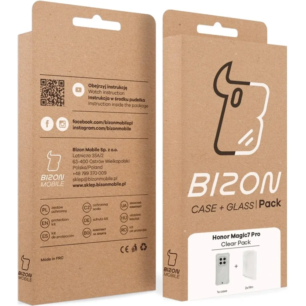 Hurtownia GSM - Husa flexibilă Bizon Case Clear Pack + 2x folie de protecție pentru ecran Honor Magic7 Pro - BIZ9640 - {ean13} - Hurt