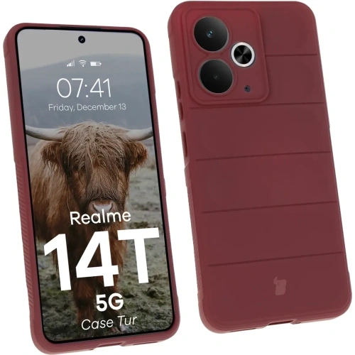 Pancerne etui Bizon Case Tur do Realme 14T 5G burgundowe