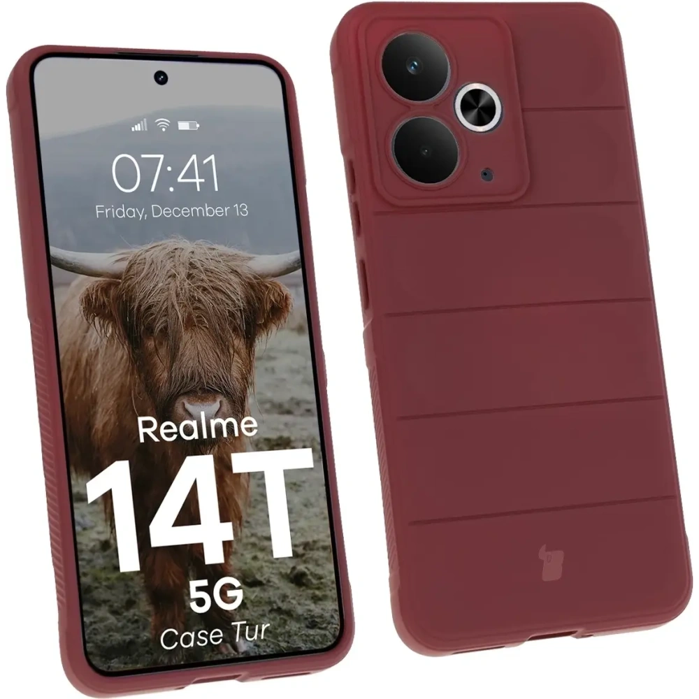Carcasa Bizon Tur Realme 14T 5G burgundă