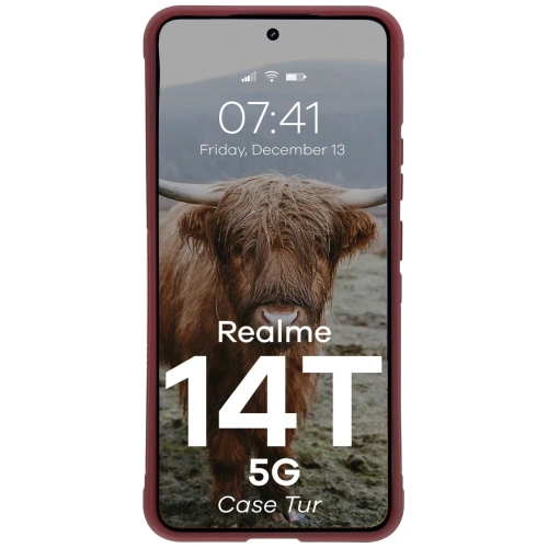 Pancerne etui Bizon Case Tur do Realme 14T 5G burgundowe