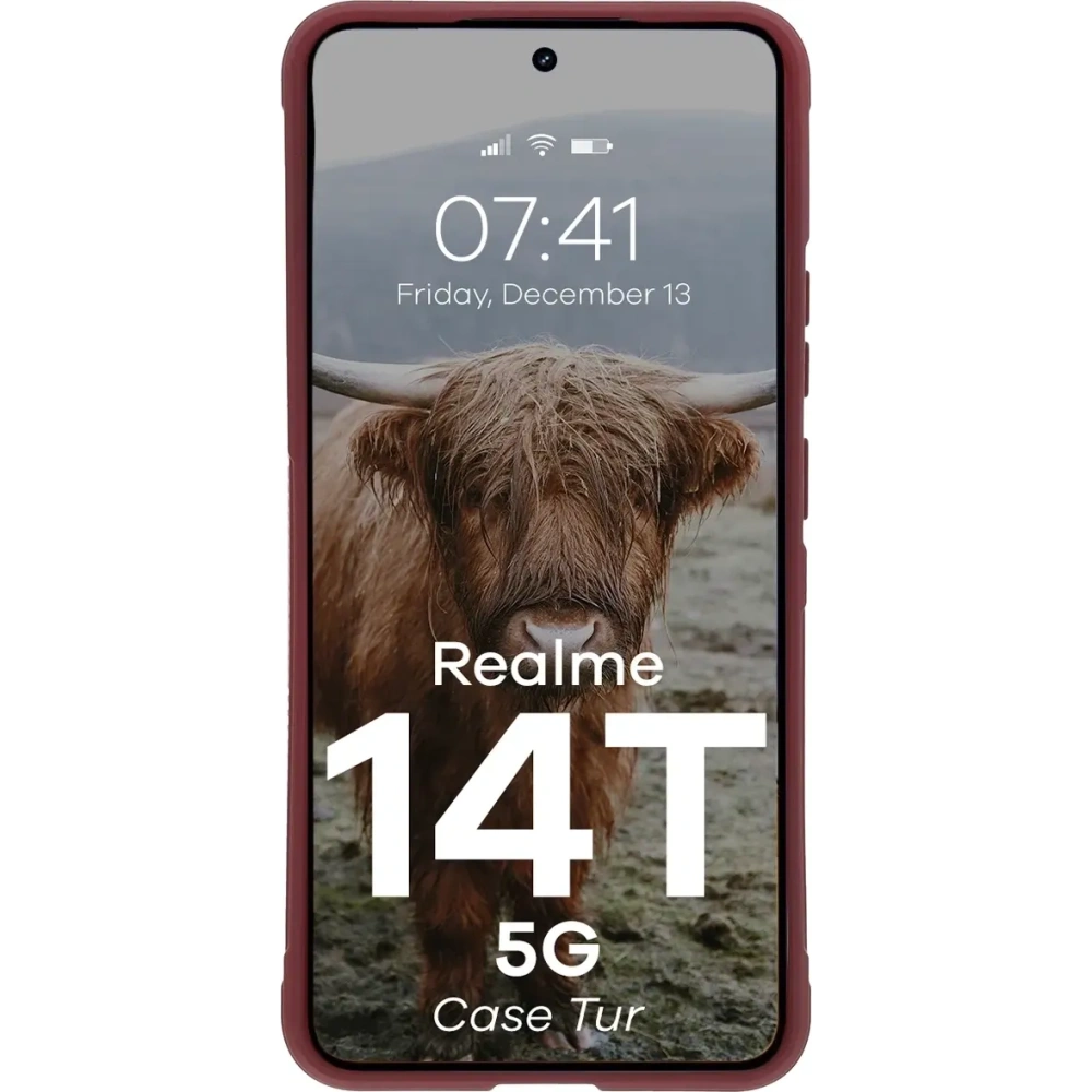 Bizon Case Tur Realme 14T 5G burgundy