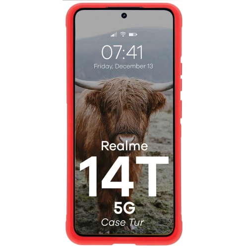 Pancerne etui Bizon Case Tur do Realme 14T 5G czerwone