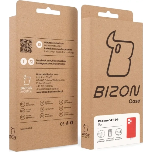 Pancerne etui Bizon Case Tur do Realme 14T 5G czerwone