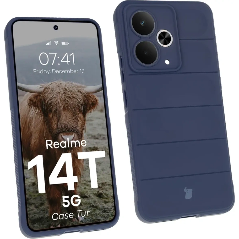 Pancerne etui Bizon Case Tur do Realme 14T 5G granatowe