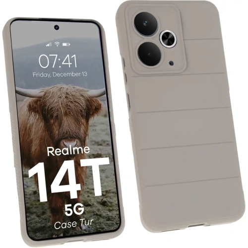 Pancerne etui Bizon Case Tur do Realme 14T 5G jasnoszare