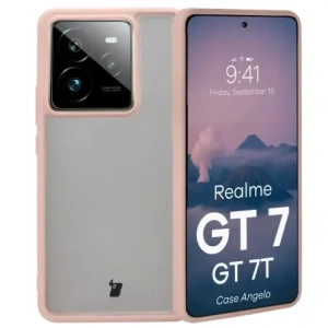 Hurtownia GSM - Carcasa Bizon Case Angelo Realme GT 7 / 7T semi-transparentă cu un cadru roz - BIZ9651 - {ean13} - Hurt