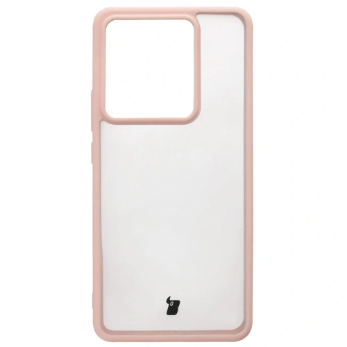 Etui Bizon Case Angelo do Realme GT 7 / 7T półprzezroczyste z różową ramką