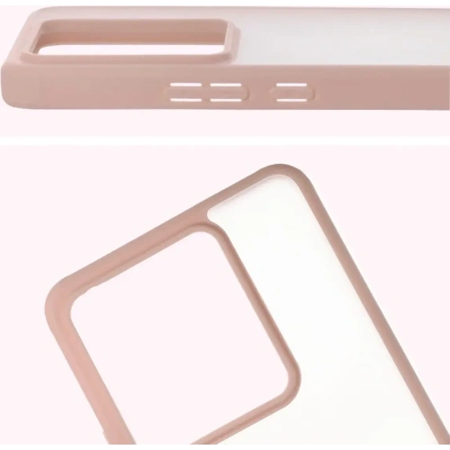 Etui Bizon Case Angelo do Realme GT 7 / 7T półprzezroczyste z różową ramką