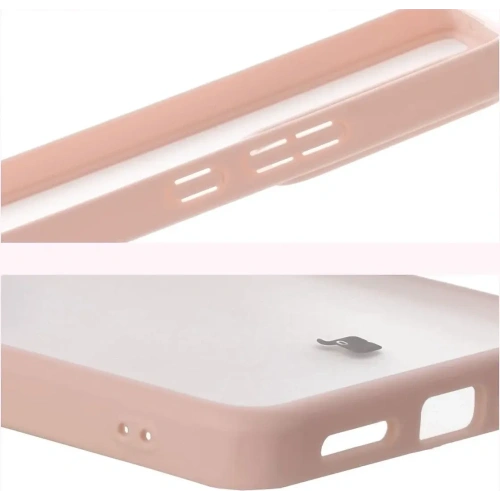 Etui Bizon Case Angelo do Realme GT 7 / 7T półprzezroczyste z różową ramką