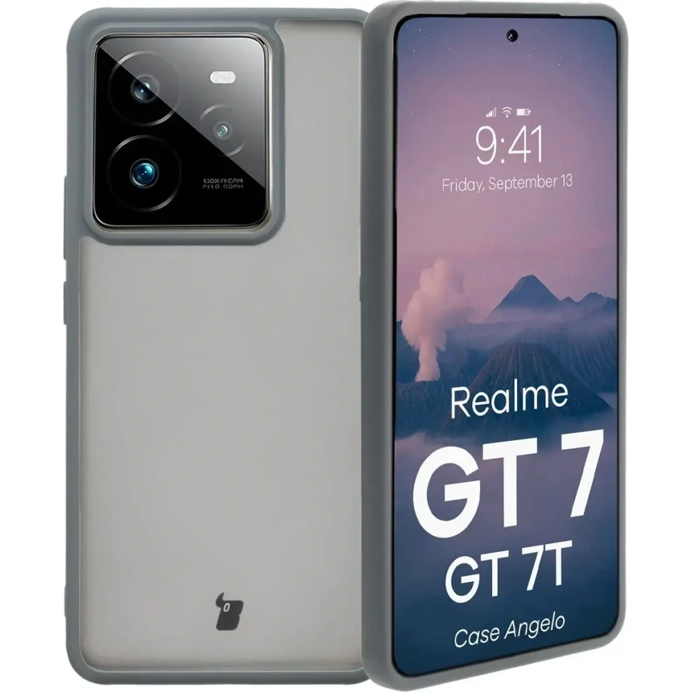 Hurtownia GSM - Etui Bizon Case Angelo do Realme GT 7 / 7T półprzezroczyste z szarą ramką - BIZ9652 - {ean13} - Hurt