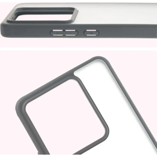 Etui Bizon Case Angelo do Realme GT 7 / 7T półprzezroczyste z szarą ramką