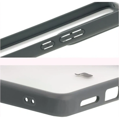 Etui Bizon Case Angelo do Realme GT 7 / 7T półprzezroczyste z szarą ramką