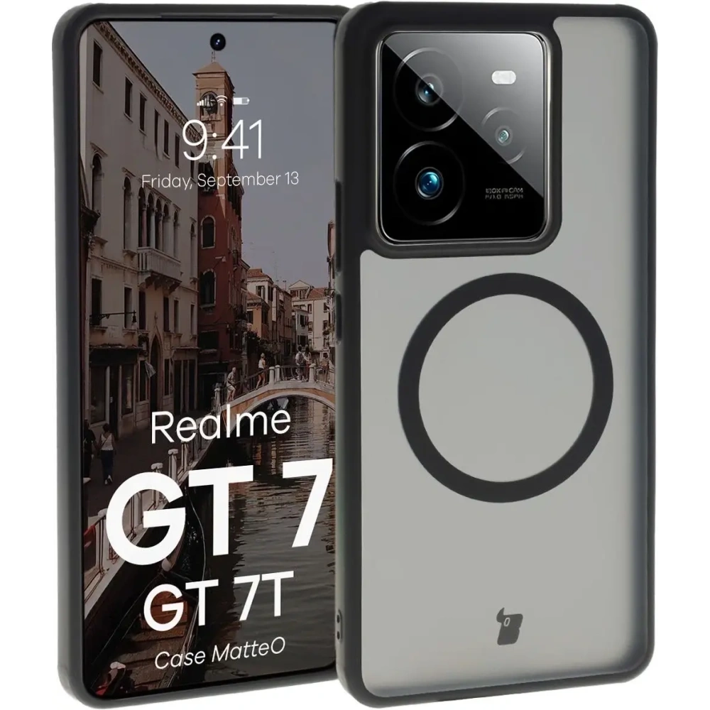 Hurtownia GSM - Bizon Case MatteO Magnetic Realme GT 7 / 7T kouřově černý - BIZ9655 - {ean13} - Hurt