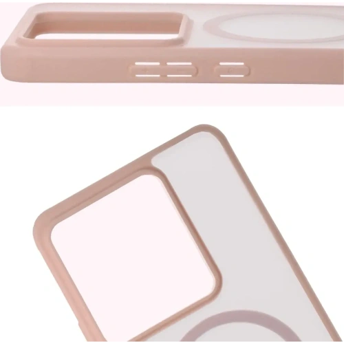 Etui z pierścieniem magnetycznym Bizon Case MatteO do Realme GT 7 / 7T przydymione-różowe