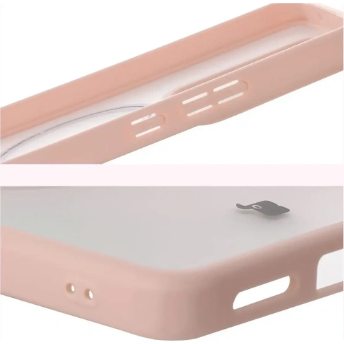 Etui z pierścieniem magnetycznym Bizon Case MatteO do Realme GT 7 / 7T przydymione-różowe