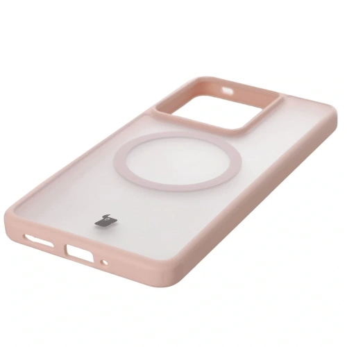 Etui z pierścieniem magnetycznym Bizon Case MatteO do Realme GT 7 / 7T przydymione-różowe