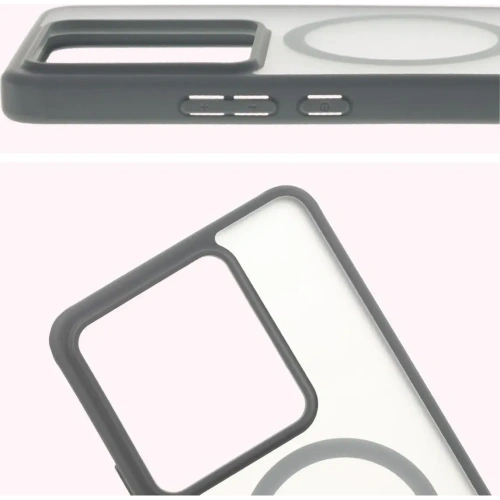 Etui z pierścieniem magnetycznym Bizon Case MatteO do Realme GT 7 / 7T przydymione-szare