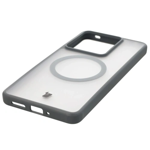 Etui z pierścieniem magnetycznym Bizon Case MatteO do Realme GT 7 / 7T przydymione-szare