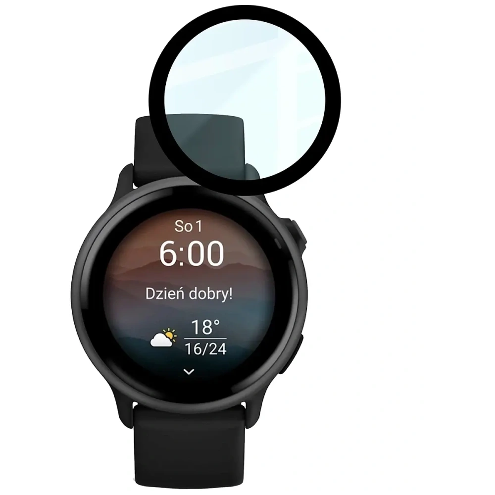 Wholesale Bizon Glass Watch Edge Hybrid Garmin Vivoactive 6 black - BIZ9669 - {ean13} - Hurt